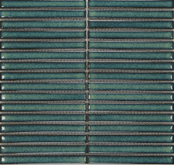 15x145mm Teal Linear Ceramic Mosaic Tiles - Artisan Rectangle Series（1505-1530）