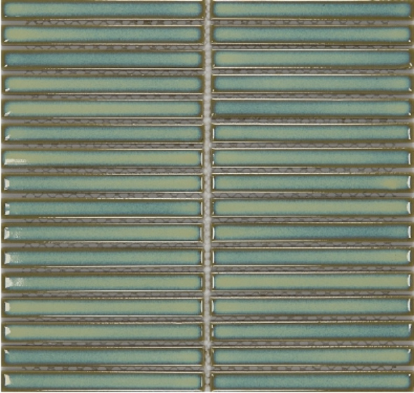 15x145mm Teal Linear Ceramic Mosaic Tiles - Artisan Rectangle Series（1505-1530）