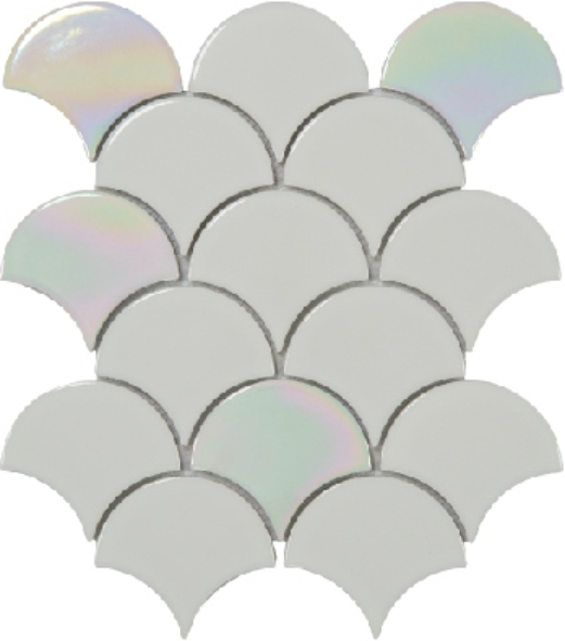 Colorful Fan - Shaped Ceramic Mosaic Tiles - Art Deco Wall Design(S8505...S8520, S9501-S95030)