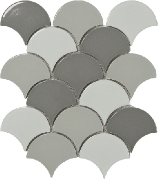 Colorful Fan - Shaped Ceramic Mosaic Tiles - Art Deco Wall Design(S8505...S8520, S9501-S95030)