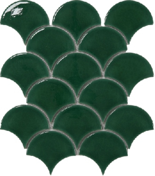 Colorful Fan - Shaped Ceramic Mosaic Tiles - Art Deco Wall Design(S8505...S8520, S9501-S95030)