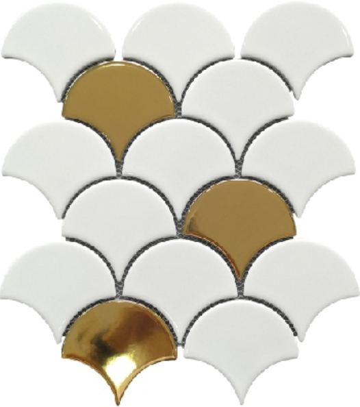 Colorful Fan - Shaped Ceramic Mosaic Tiles - Art Deco Wall Design(S8505...S8520, S9501-S95030)