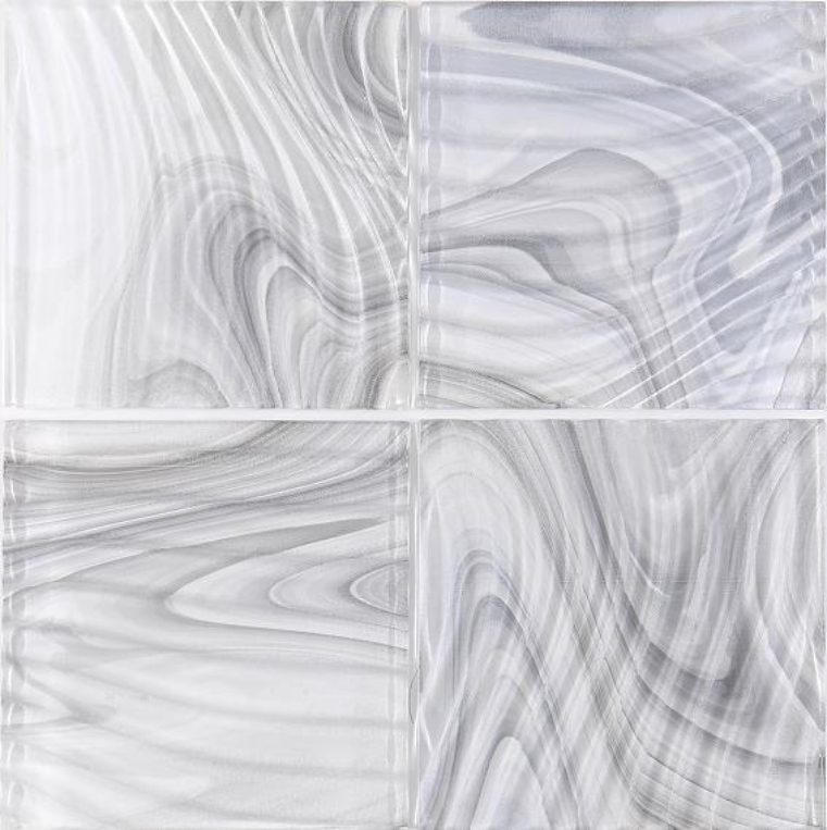 150x150mm Inkjet Glass Mosaic Tiles - Color - Changing Wave Pattern（RTPM435 RTPM436 RTPM437 RTPM438）