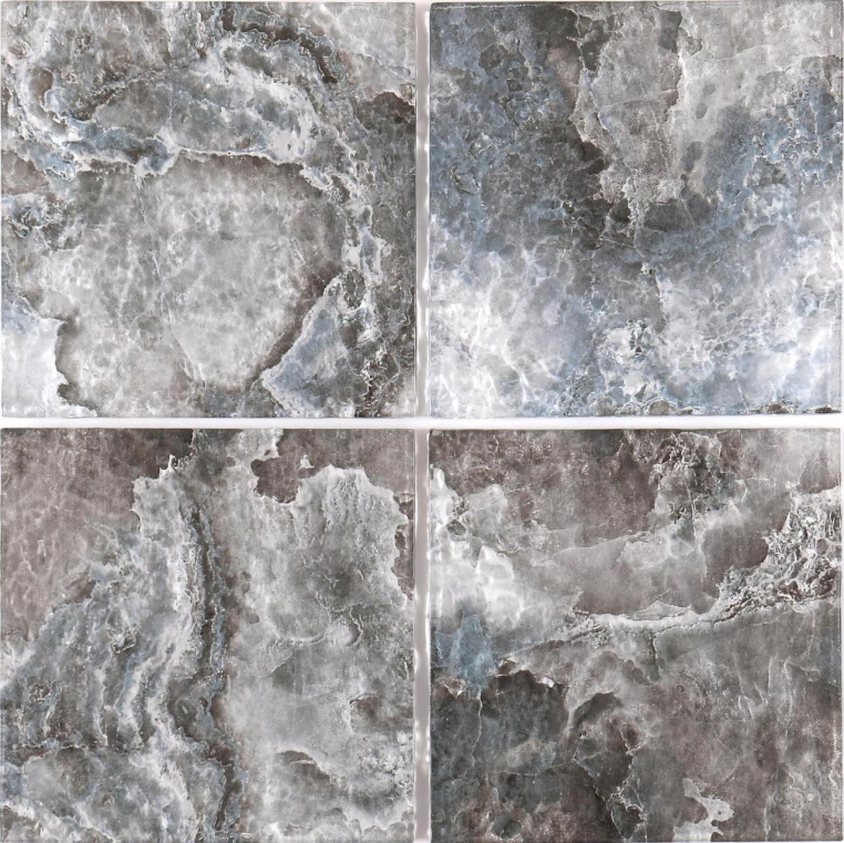 150x150mm Inkjet Glass Mosaic Tiles - Blue - Gray Vein Pattern(RTPM431 RTPM432 RTPM433 RTPM434)