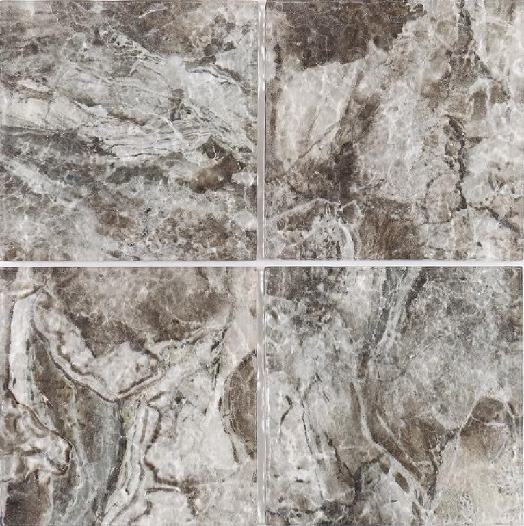 150x150mm Inkjet Glass Mosaic Tiles - Blue - Gray Marble - Effect Pattern(RTPM443 RTPM444 RTPM445 RTPM446)