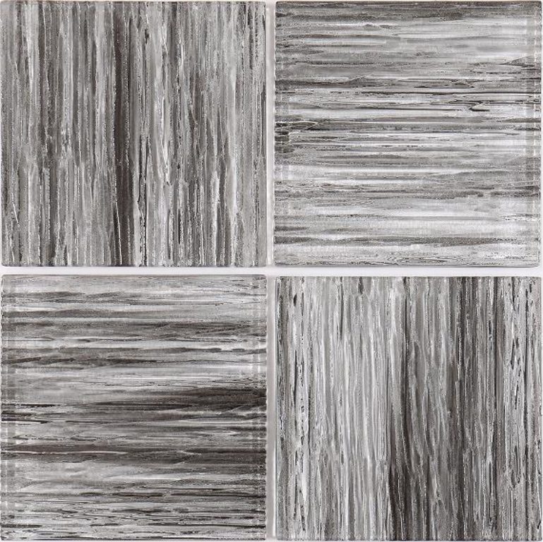 150x150mm Inkjet Glass Mosaic Tiles - Blue - Gray Striped Pattern（RTPM439 RTPM440 RTPM441 RTPM442）