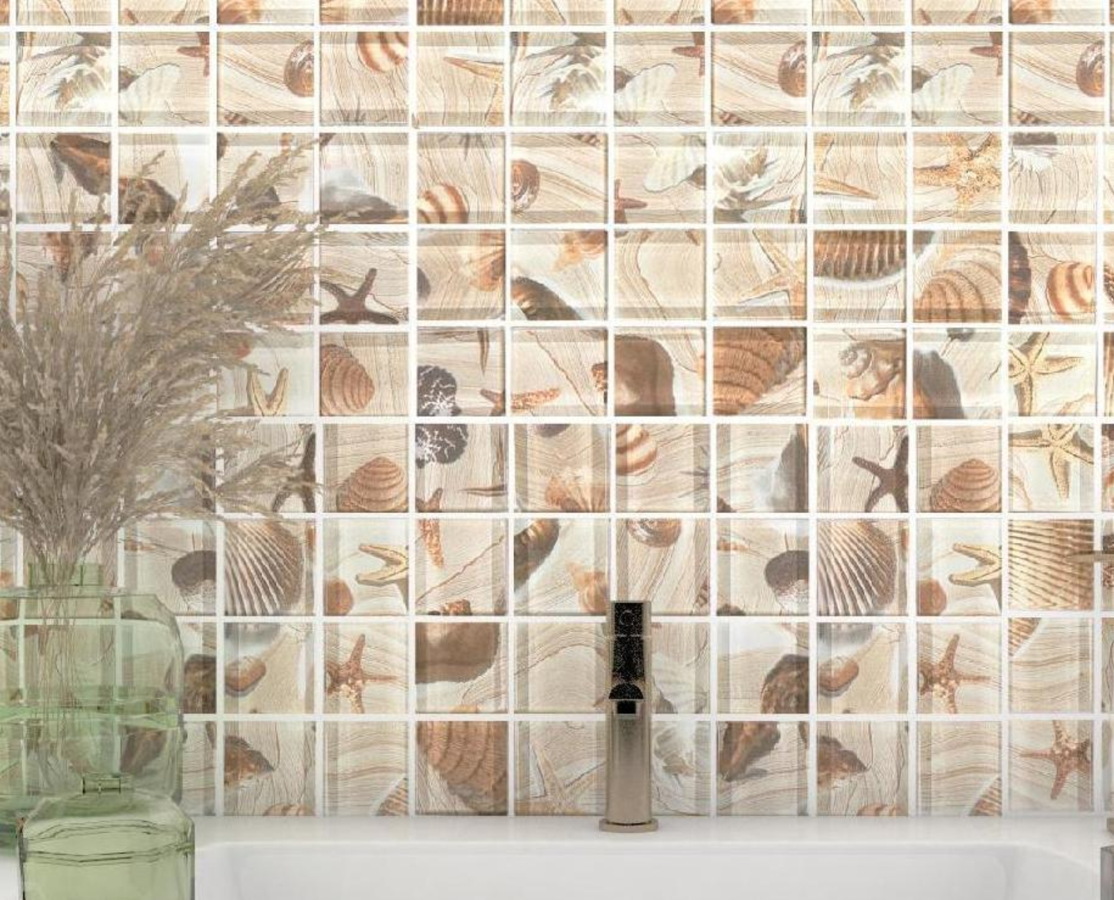 High - Temperature Inkjet Glass Mosaic Tiles - Diverse Patterns & Sizes（RTPMO45 RTPM044）