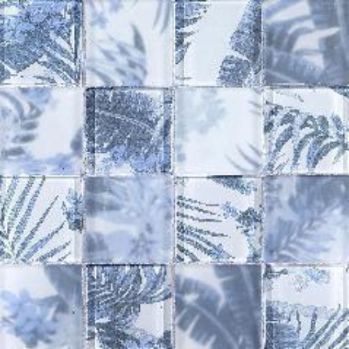 Botanical - Patterned High - Temp Inkjet Glass Mosaic Tiles - 73x73 & 300x300mm（RTPMO53 RTPMO54）