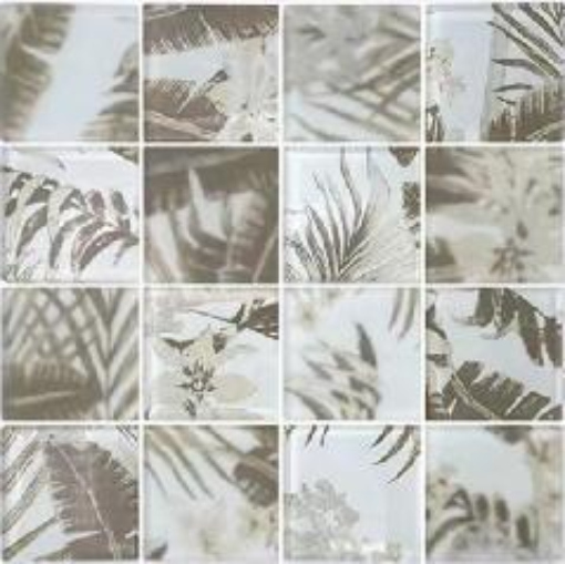 Botanical - Patterned High - Temp Inkjet Glass Mosaic Tiles - 73x73 & 300x300mm（RTPMO53 RTPMO54）