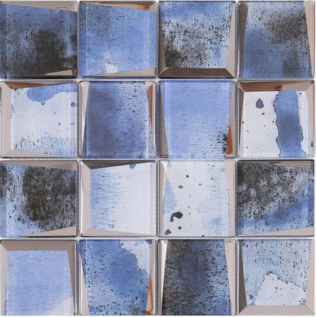 Artistic Brushstroke Glass Mosaic Tiles - 73x73mm & 300x300mm Sheets（RTPM197 RTPM198 RTPM199 RTPM200 RTPM201）