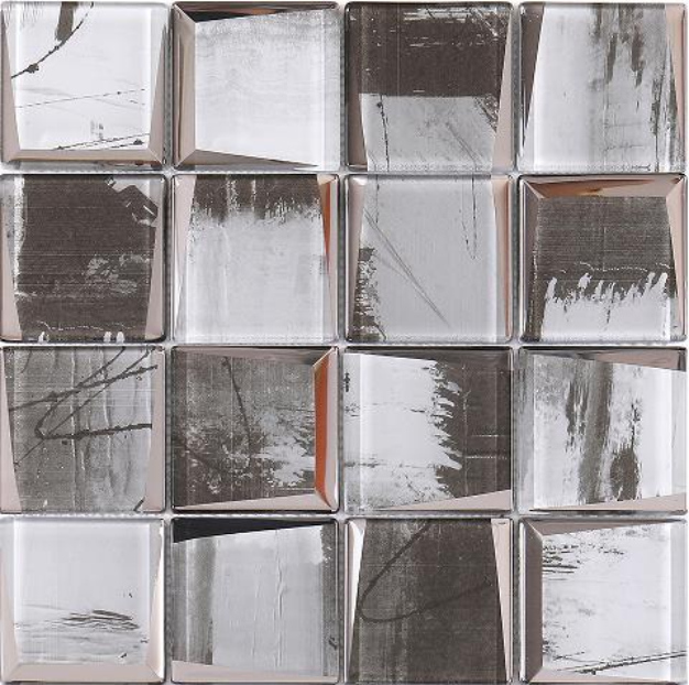 Artistic Brushstroke Glass Mosaic Tiles - 73x73mm & 300x300mm Sheets（RTPM197 RTPM198 RTPM199 RTPM200 RTPM201）