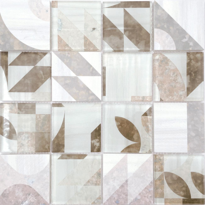 Vintage - Style High - Temp Inkjet Glass Mosaic Tiles - 73x73mm & 300x300mm Sheets（RTPM182 RTPMO67 RTPMO68 RTPMO69 RTPM070）