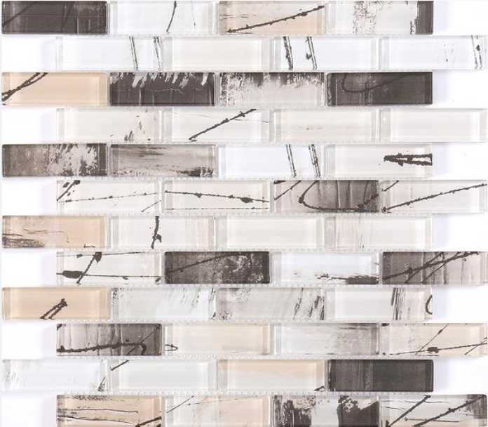 Multi - Size Artistic Brushstroke Glass Mosaic Tiles - 73x73/48x98/48x148/23x73/300x300mm（RTPM167 RTPM168 RTPM169 RTPM170 RTPM171）