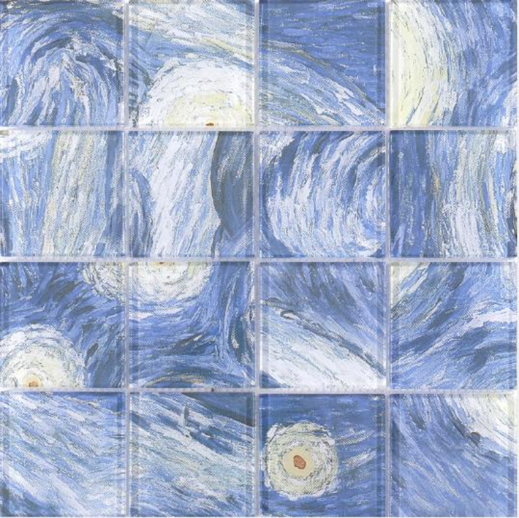 48x48 & 300x300mm Starry Night - Inspired High - Temp Inkjet Glass Mosaic Tiles(RTPM143 RTPM144 RTPM145 RTPM146 RTPM147)