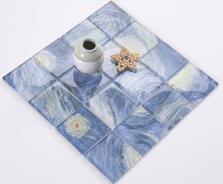 48x48 & 300x300mm Starry Night - Inspired High - Temp Inkjet Glass Mosaic Tiles(RTPM143 RTPM144 RTPM145 RTPM146 RTPM147)