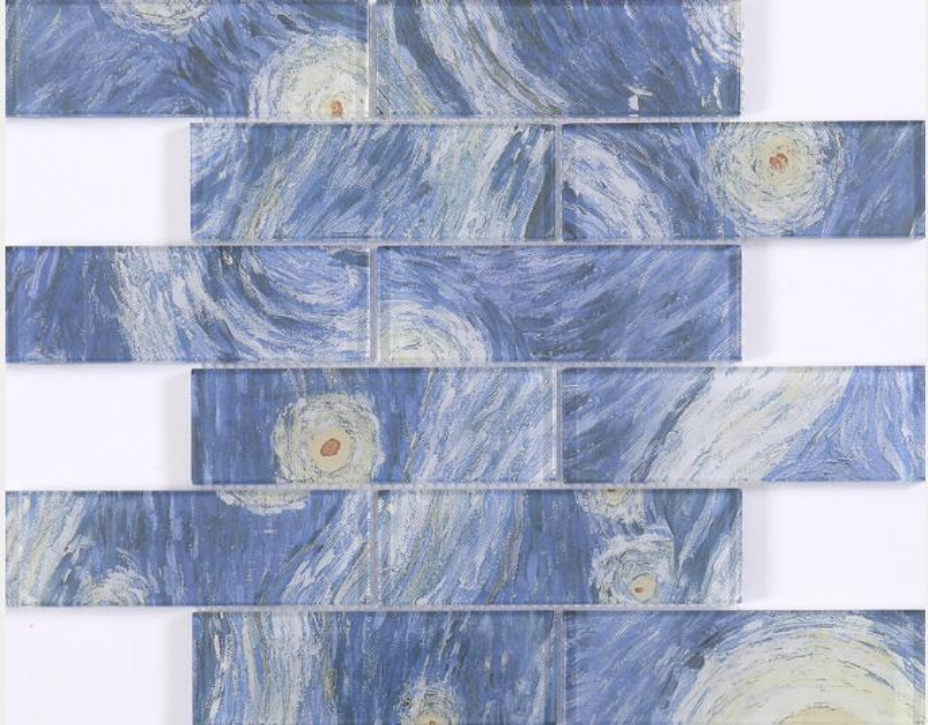 48x48 & 300x300mm Starry Night - Inspired High - Temp Inkjet Glass Mosaic Tiles(RTPM143 RTPM144 RTPM145 RTPM146 RTPM147)