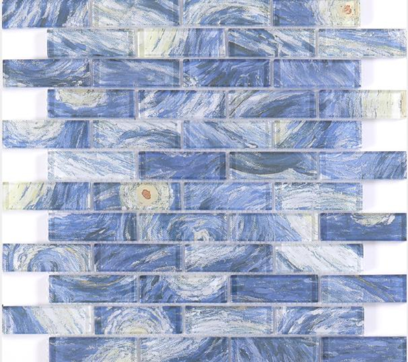 48x48 & 300x300mm Starry Night - Inspired High - Temp Inkjet Glass Mosaic Tiles(RTPM143 RTPM144 RTPM145 RTPM146 RTPM147)