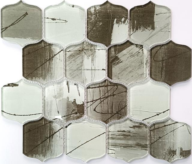 308x265mm Hexagon Artistic Pattern High - Temp Inkjet Glass Mosaic Tiles（RTPM137 RTPM138 RTPM139 RTPM140 RTPM136 RTPM209 RTPM213 RTPM210 RTPM214 RTPM211 RTPM215 RTPM212 RTPM216）