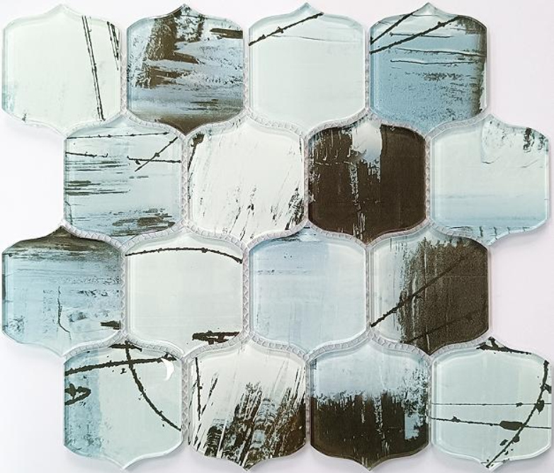 308x265mm Hexagon Artistic Pattern High - Temp Inkjet Glass Mosaic Tiles（RTPM137 RTPM138 RTPM139 RTPM140 RTPM136 RTPM209 RTPM213 RTPM210 RTPM214 RTPM211 RTPM215 RTPM212 RTPM216）