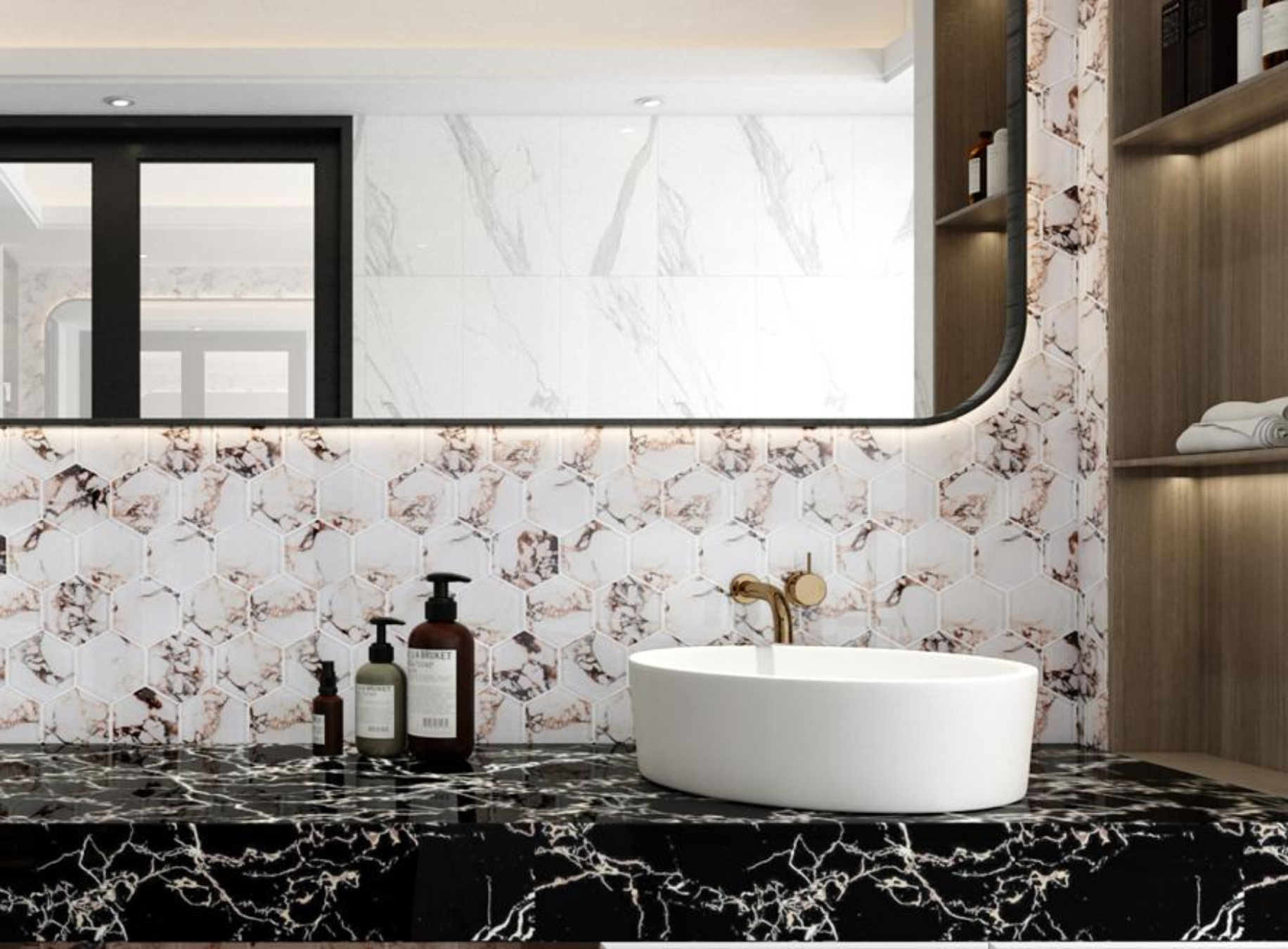 73x73/48x98/300x300mm Marble - Effect High - Temp Inkjet Glass Mosaic Tiles(RTPMO55 RTPMO56)