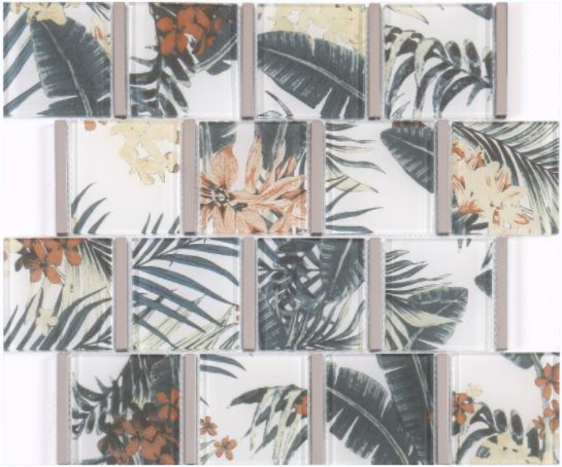 72x72 & 335x295mm Artistic Pattern High - Temp Inkjet Glass Mosaic Tiles(RTPMO11 RTPMO09 RTPMO12 RTPM010)