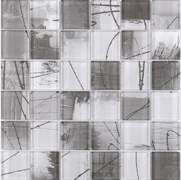 73x73 & 300x300mm Abstract Brushstroke High - Temp Inkjet Glass Mosaic Tiles(RTPM167- RTPM171, RTPM172-RTPM176, RTPM177-RTPM181)