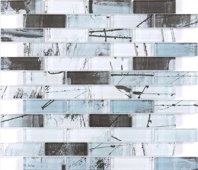 73x73 & 300x300mm Abstract Brushstroke High - Temp Inkjet Glass Mosaic Tiles(RTPM167- RTPM171, RTPM172-RTPM176, RTPM177-RTPM181)