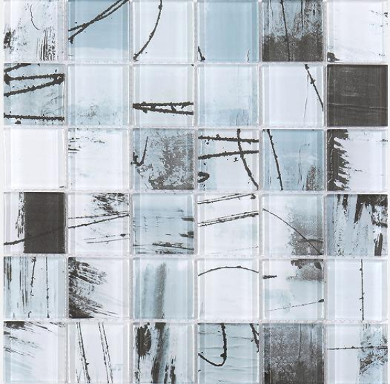 73x73 & 300x300mm Abstract Brushstroke High - Temp Inkjet Glass Mosaic Tiles(RTPM167- RTPM171, RTPM172-RTPM176, RTPM177-RTPM181)