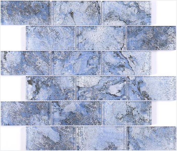 73x73 & 300x300mm Blue - Toned Textured High - Temp Inkjet Glass Mosaic Tiles(RTPM158 RTPM159 RTPMO35 RTPM160 RTPM161)