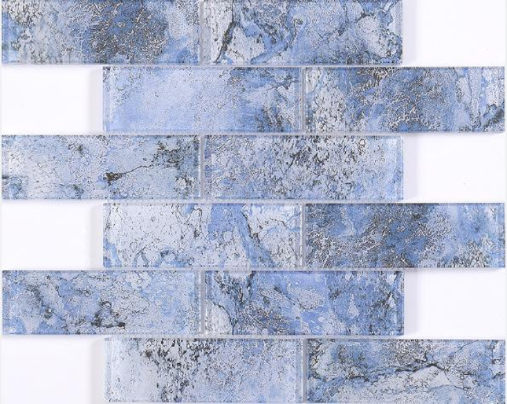 73x73 & 300x300mm Blue - Toned Textured High - Temp Inkjet Glass Mosaic Tiles(RTPM158 RTPM159 RTPMO35 RTPM160 RTPM161)