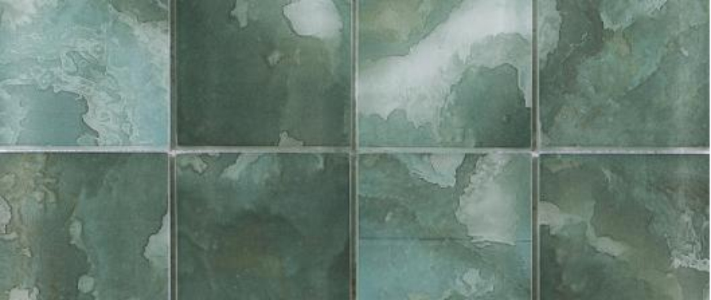 73x73 & 300x300mm Blue - Gray Marbled High - Temp Inkjet Glass Mosaic Tiles(RTPMO58 RTPMO57 RTPMO59)