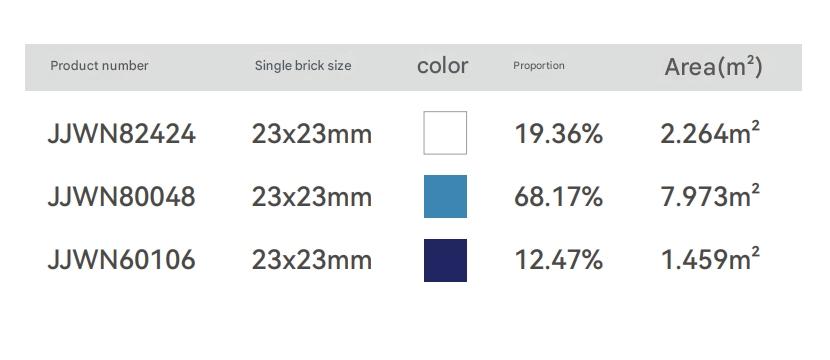 23x23mm Geometric - Patterned Puzzled Mosaic Tiles (JJWN80048)
