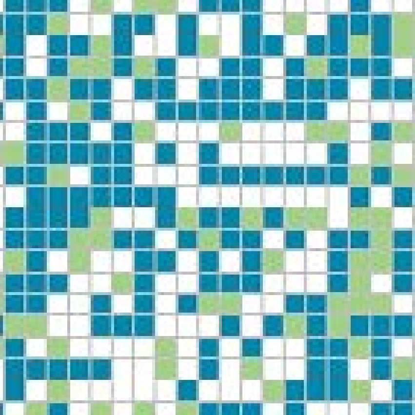 9.5x9.5mm Geometric Color - Blocked Puzzled Mosaic Tiles ( VF81796T)
