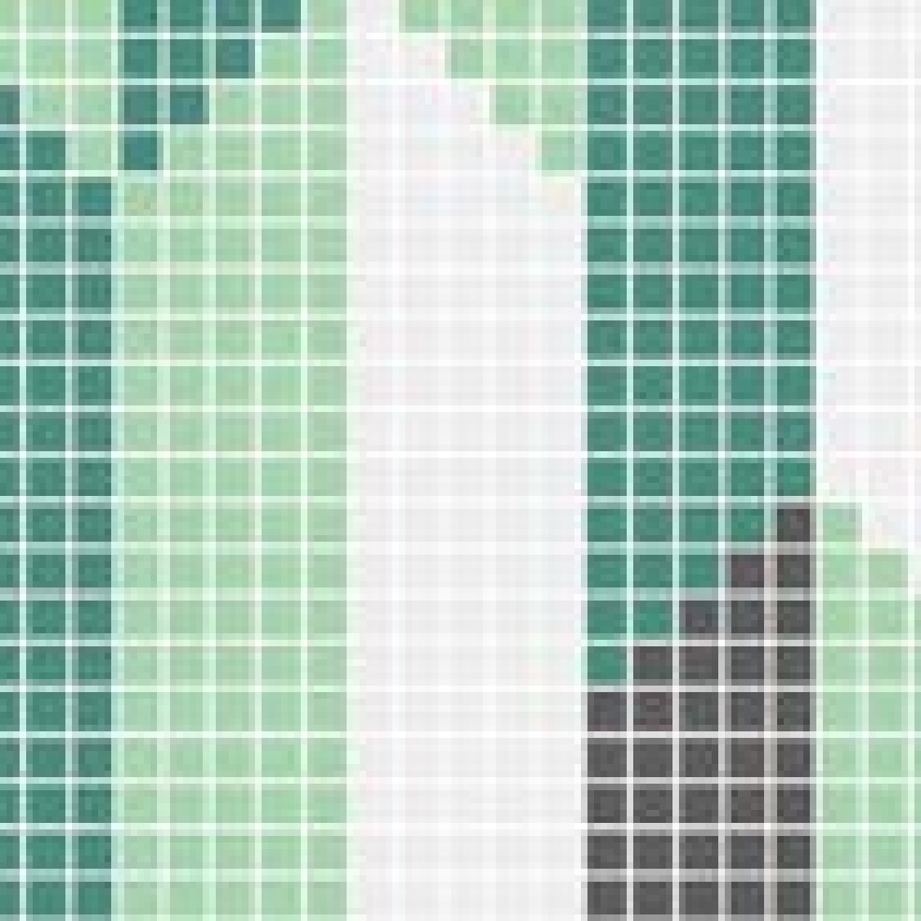 23x23mm Green - Toned Geometric Puzzled Mosaic Tiles (WN63136)
