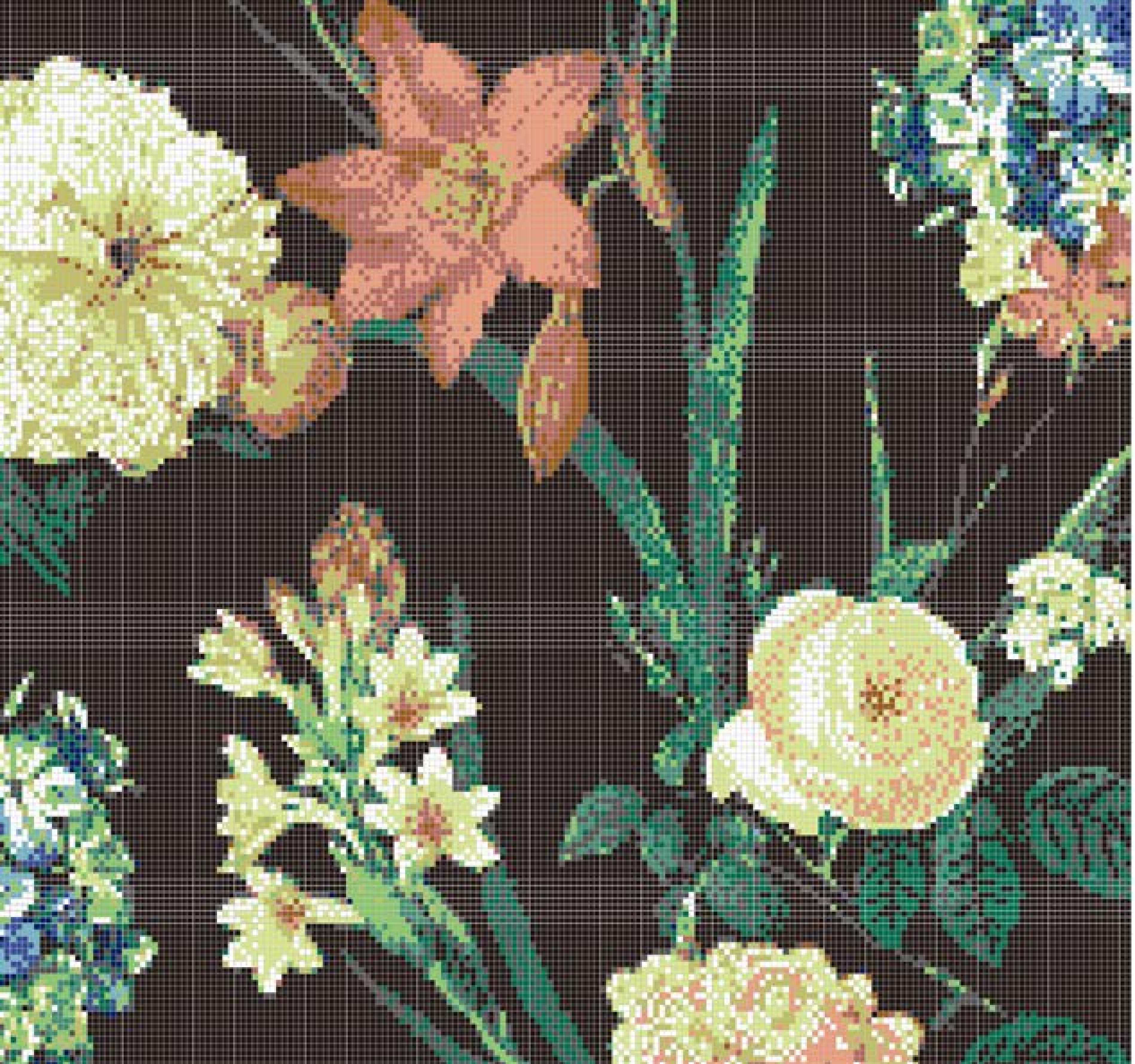 9.5x9.5mm Floral - Patterned Puzzled Mosaic Tiles ( VF81807T)