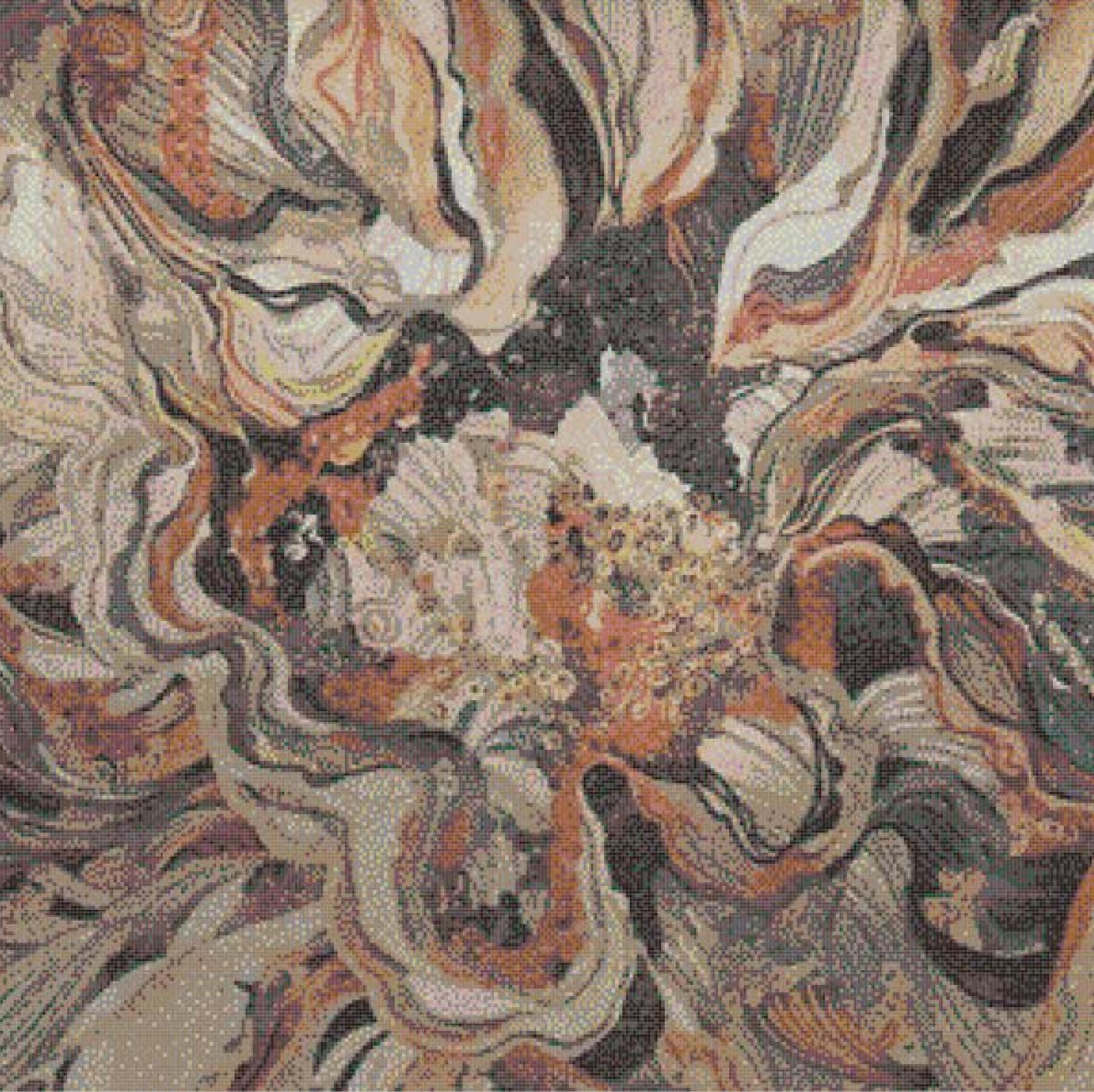 9.5x9.5mm Floral - Patterned Puzzled Mosaic Tiles ( VF81807T)