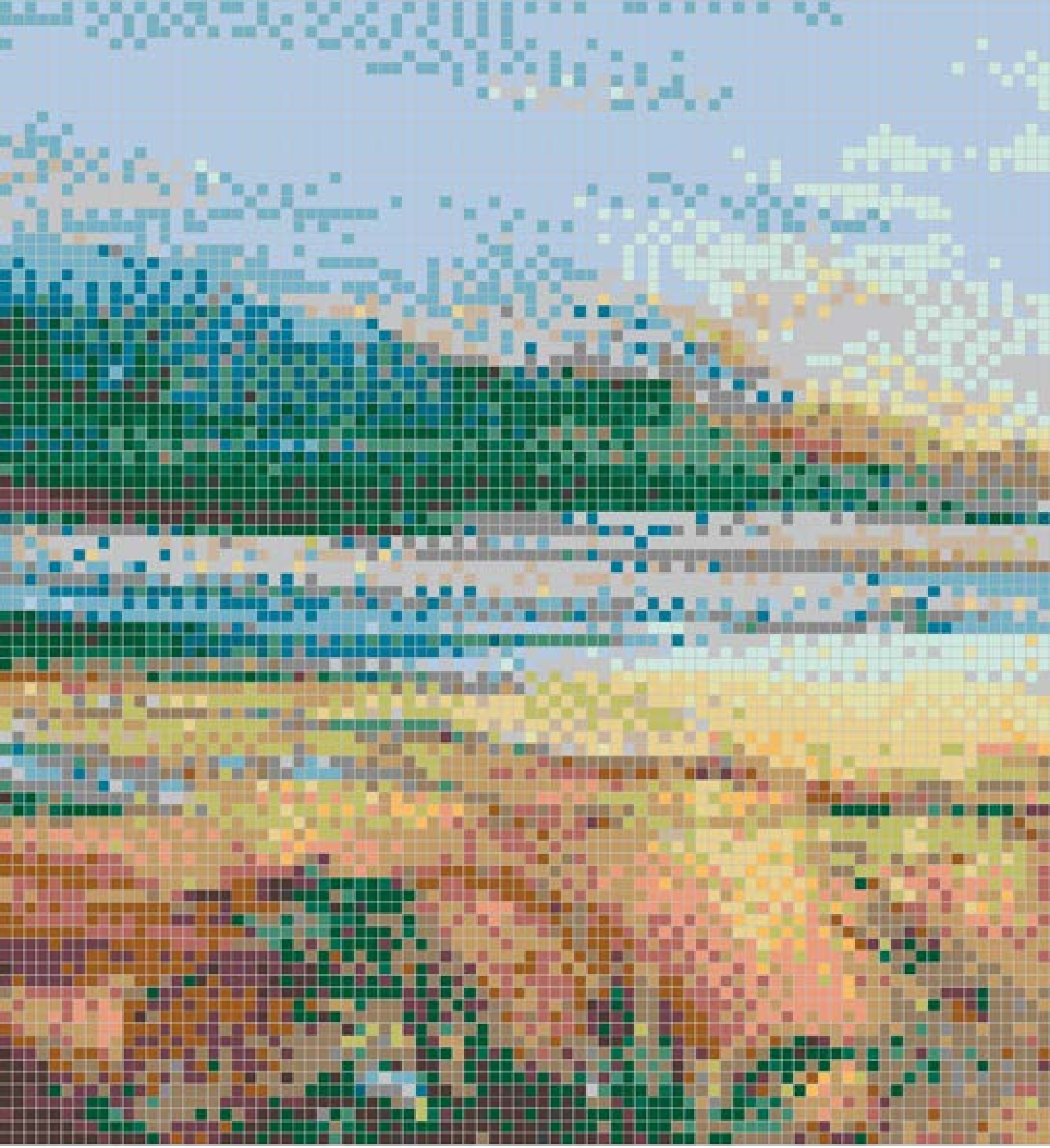 9.5x9.5mm Landscape - Themed Puzzled Mosaic Tiles ( VF81776T)