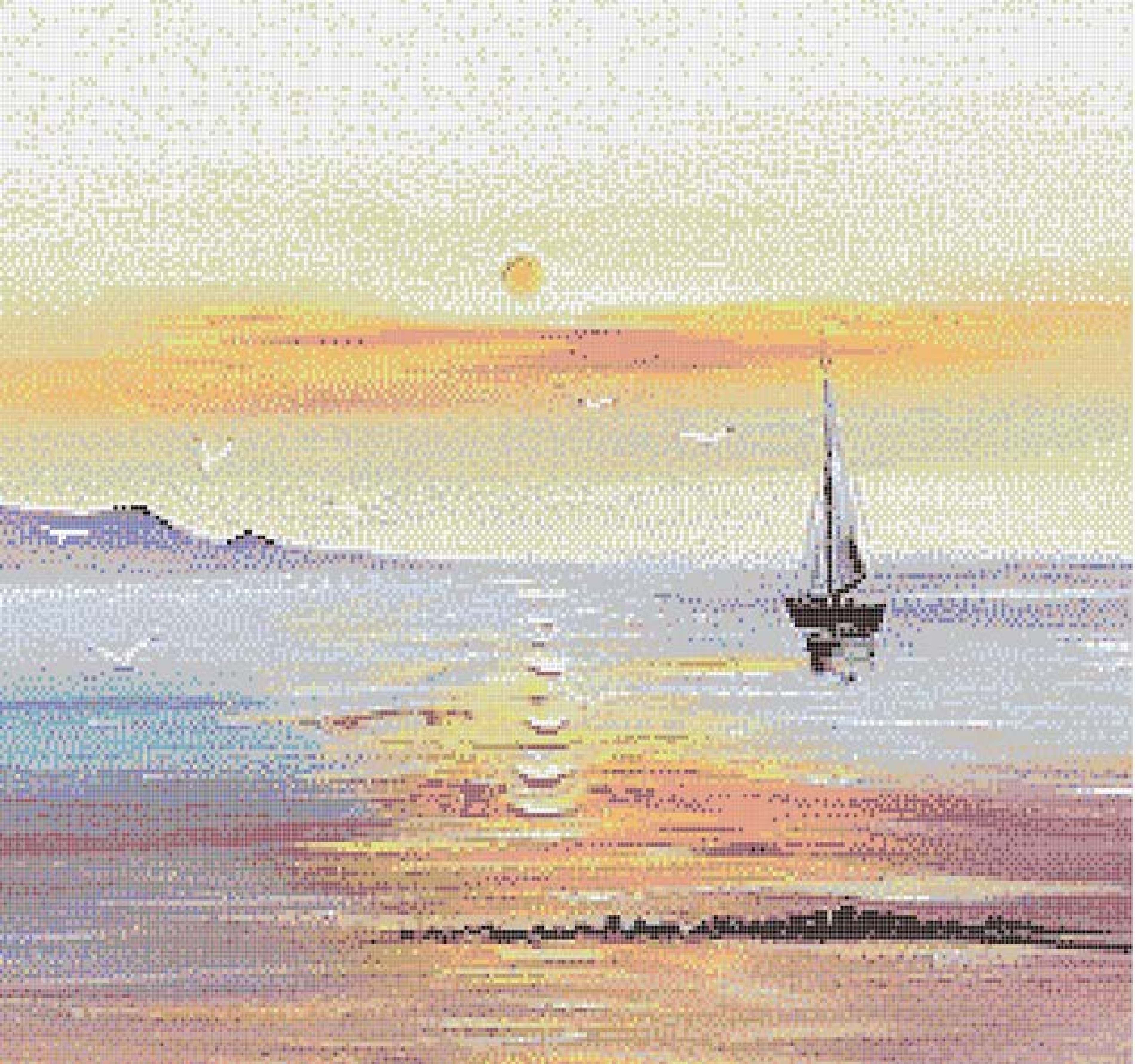 9.5x9.5mm Landscape - Themed Puzzled Mosaic Tiles ( VF81776T)
