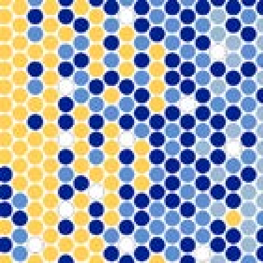 D19x6mm Color - Blocked Circular Puzzled Mosaic Tiles (JJNK88298)