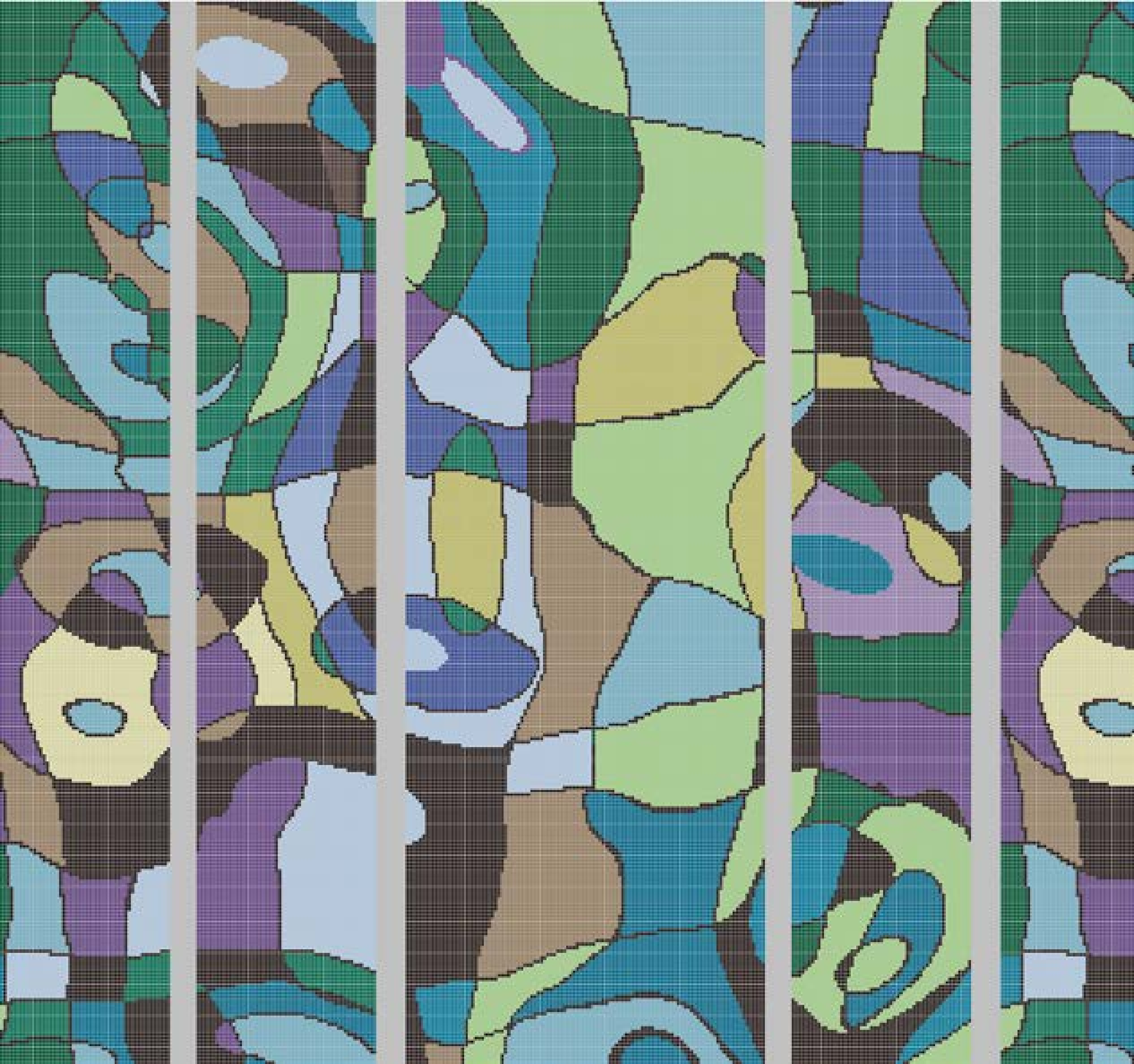 9.5x9.5mm Landscape - Themed Puzzled Mosaic Tiles (VF81765T)