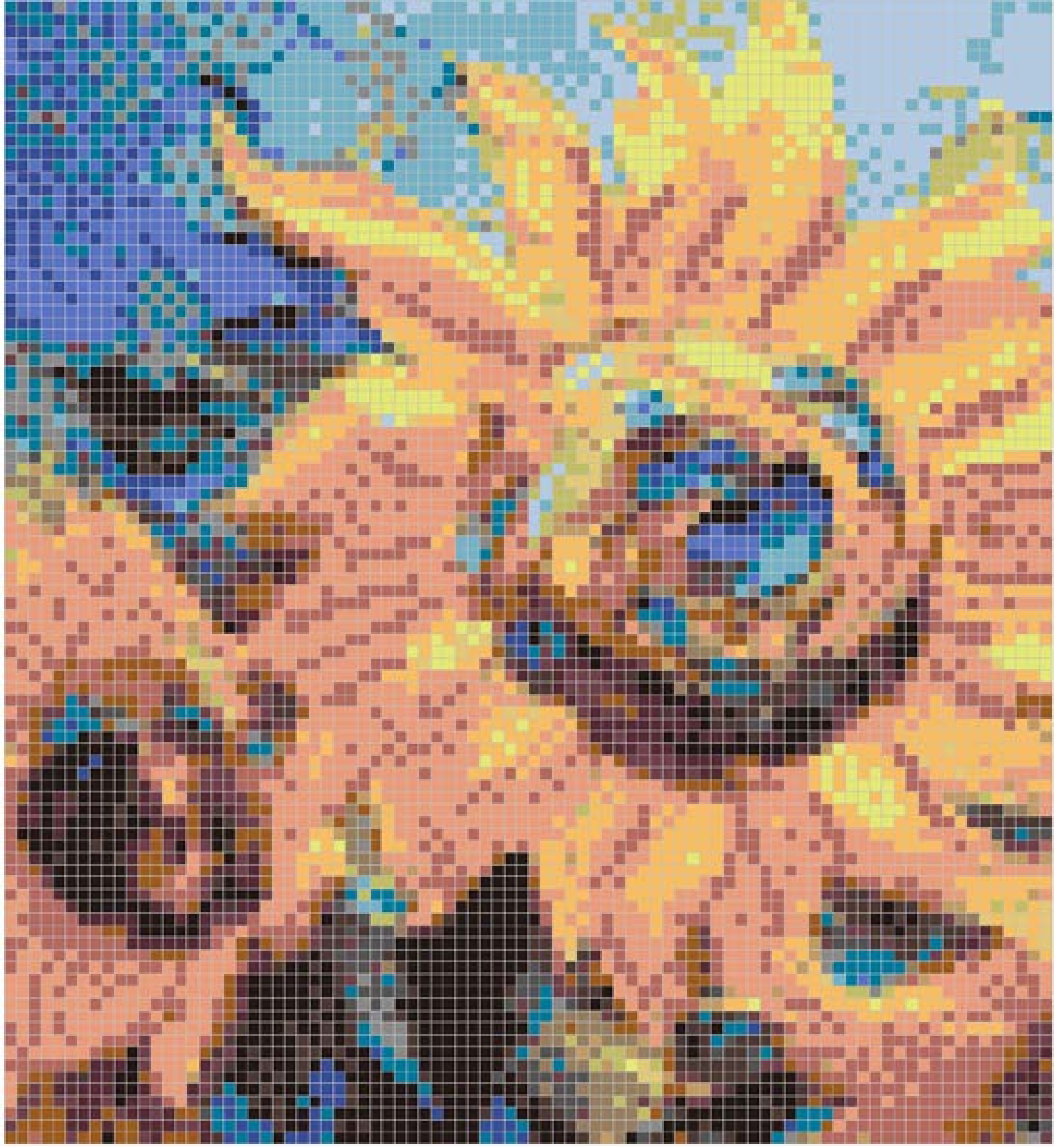 9.5x9.5mm Sunflower - Themed Puzzled Mosaic Tiles (VF81800T)