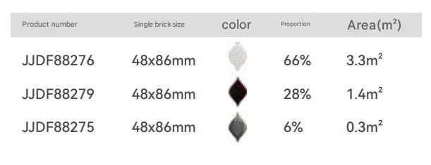 48x86mm Geometric Diamond - Patterned Puzzled Mosaic Tiles (JJDF88276)