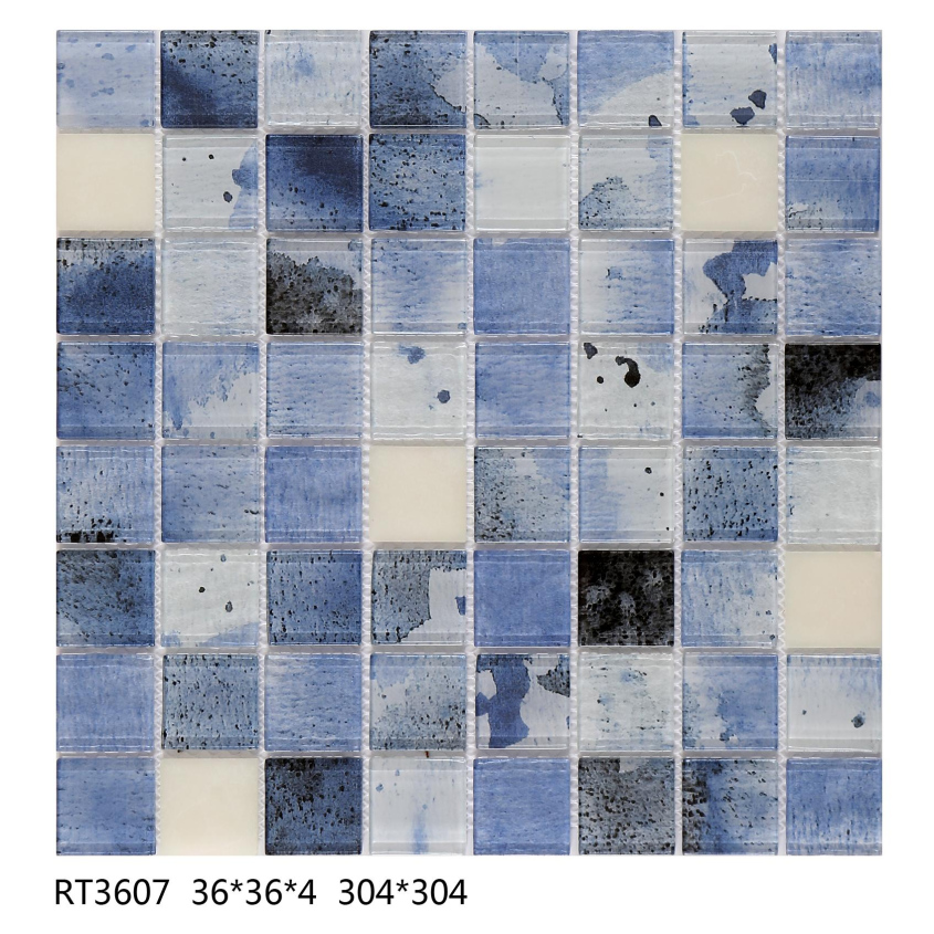 36X36X4mm 304X304 mm Color - Toned Textured Fluorescene Mosaic Tiles (RT3601-RT3609)
