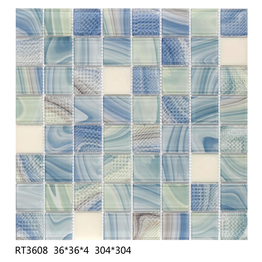 36X36X4mm 304X304 mm Color - Toned Textured Fluorescene Mosaic Tiles (RT3601-RT3609)