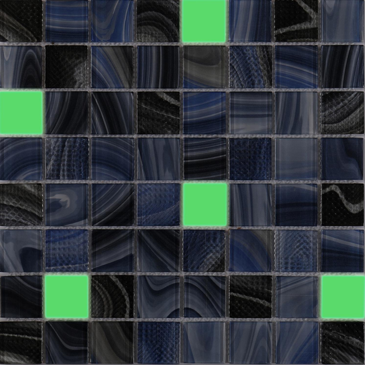 36X36X4mm 304X304 mm Color - Toned Textured Fluorescene Mosaic Tiles (RT3601-RT3609)