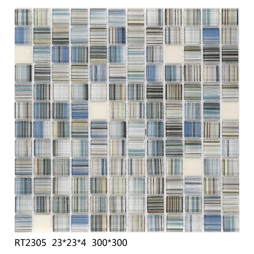 23×23×4mm 300X300 mm Textured Fluorescences Mosaic Tiles (RT23031-RT2309)