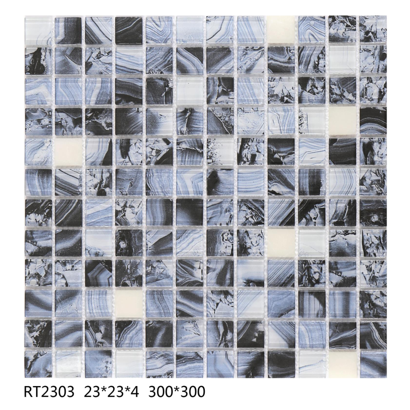 23×23×4mm 300X300 mm Textured Fluorescences Mosaic Tiles (RT23031-RT2309)