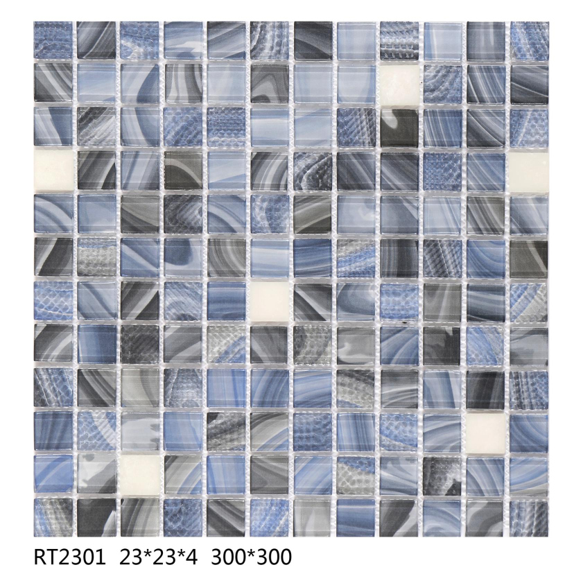 23×23×4mm 300X300 mm Textured Fluorescences Mosaic Tiles (RT23031-RT2309)
