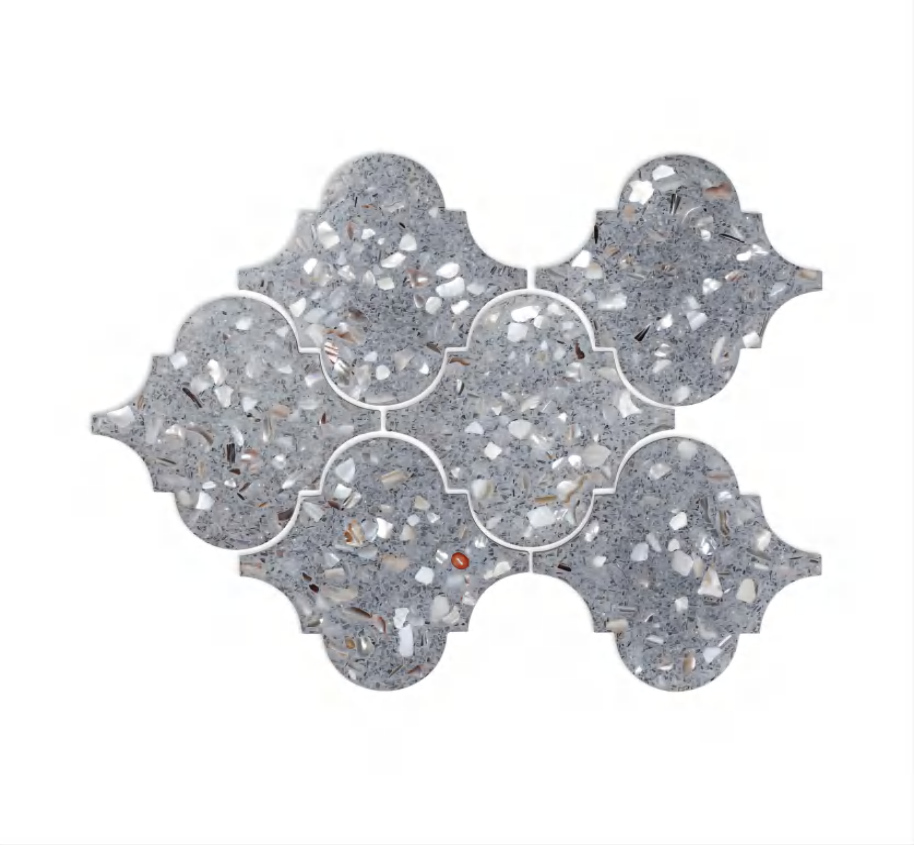119x129x8mm 199x293mm Artistic - Shaped Terrazzo Cement Mosaic Tiles (YQSFBLK YQSFGR  YQSFBEIGE YQSFWHT YQSFBLU YQSFGRN )