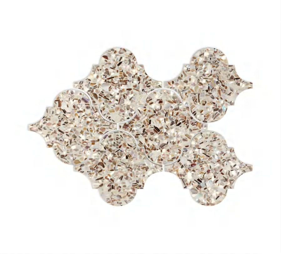 119x129x8mm 199x293mm Artistic - Shaped Terrazzo Cement Mosaic Tiles (YQSFBLK YQSFGR  YQSFBEIGE YQSFWHT YQSFBLU YQSFGRN )